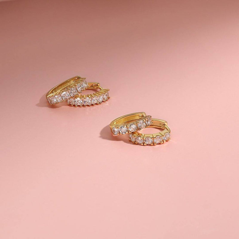 WREN | Chunky Cubic Zirconia Hoop Earrings Perri Foia 