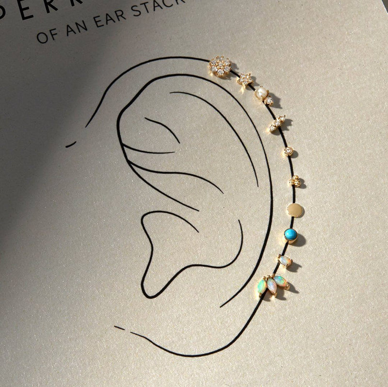 IDELL | Single Snowflake Topaz Cluster Piercing Earring Perri Foia 