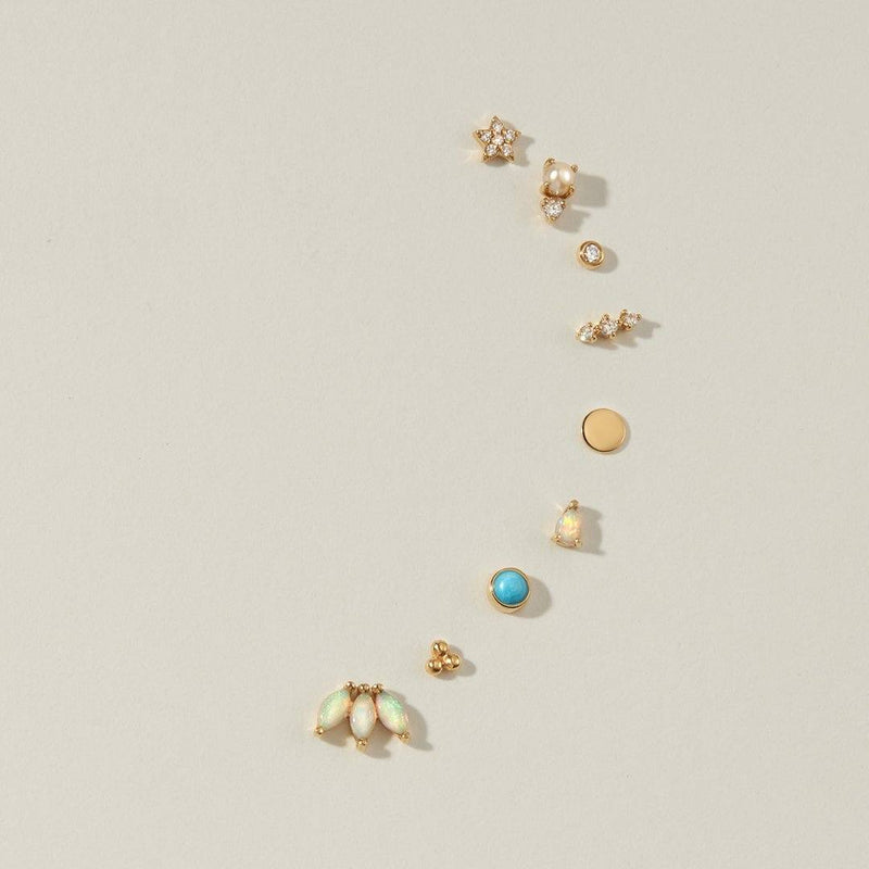 NESSA | Single Pearl & Diamond Stud Earring Perri Foia 