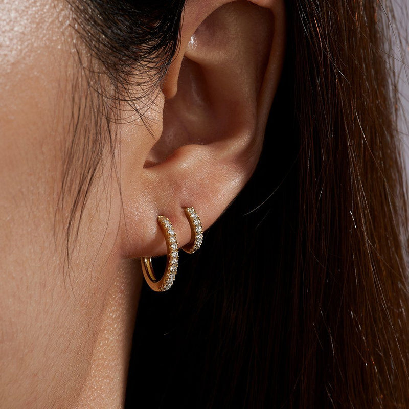 SPARO | 9.5mm Cubic Zirconia Hoop Earrings Perri Foia 