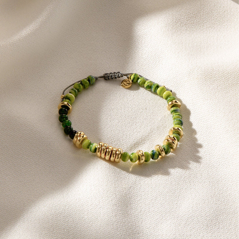 APHOTIC | Green Murano Glass Beaded Bracelet Perri Foia 