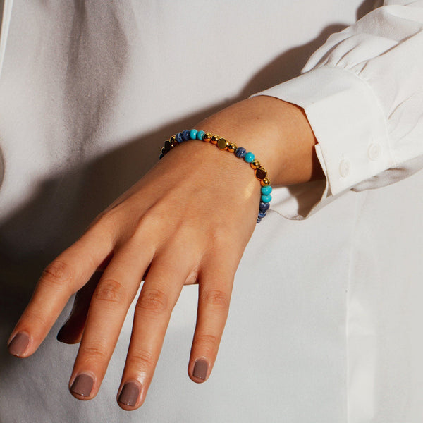 EDEN | Blue Murano Glass Beaded Bracelet Perri Foia 