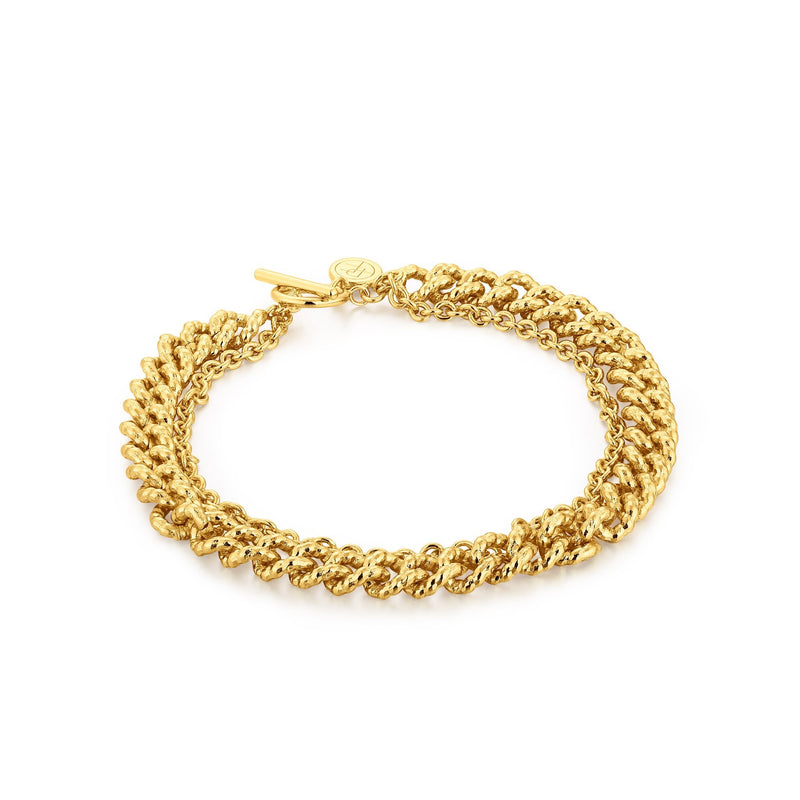 PURL | Double Chain Bracelet Perri Foia 14K Gold Plated 