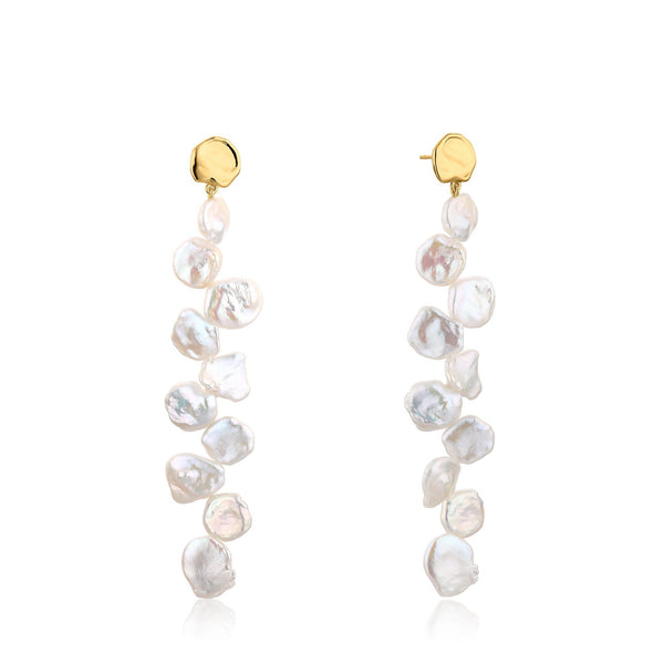 ELAN | Pearl Embellished Post Back Dangle Earrings Perri Foia 