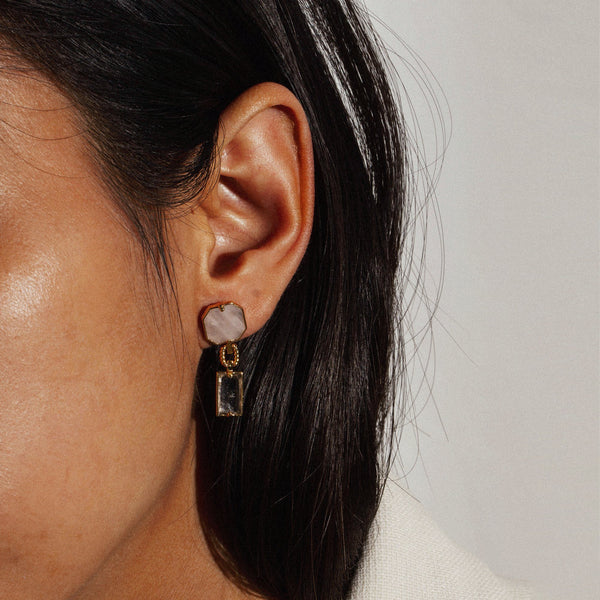 CERISE | Quartz & Crystal Cluster Earrings Perri Foia 