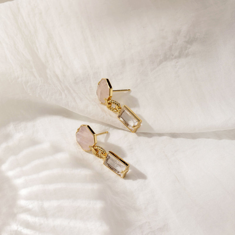 CERISE | Quartz & Crystal Cluster Earrings Perri Foia 