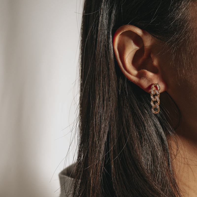 ARDOR | Link & Zircon Dangling Earrings Perri Foia 