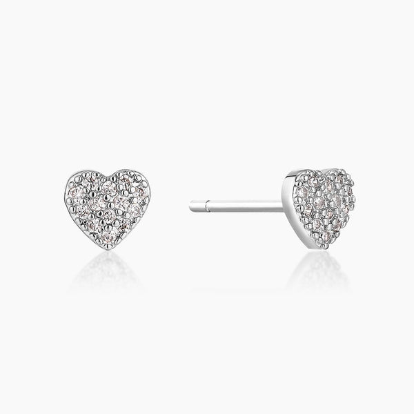 ACACIA | Cubic Zirconia Heart Stud Earrings Perri Foia silver 