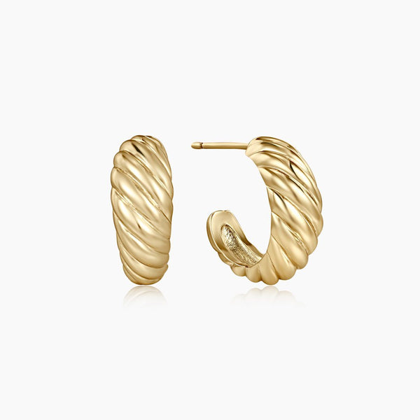NERYS | Scalloped Shell Hoops Perri Foia 14K Gold Plated 