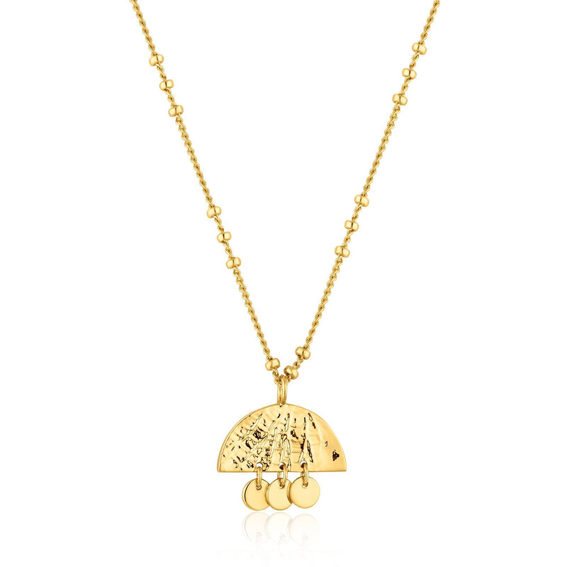 ADROIT | 3-Drop Disk Pendant with Beaded Chain Perri Foia 