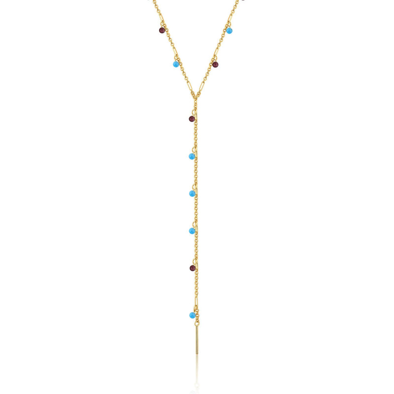 LUCENT | Brown & Blue Murano Glass Y Necklace Perri Foia 