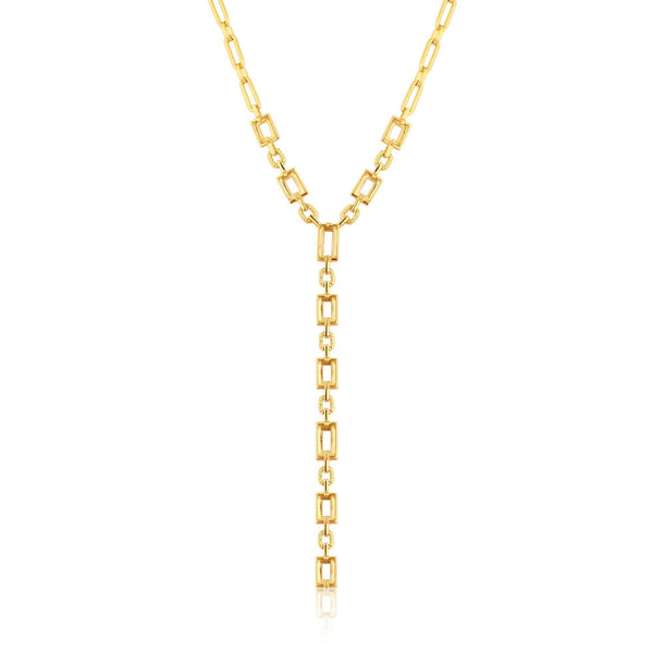 THEO | Rectangular Cable Chain Y Necklace with Crystal Clusters Perri Foia 