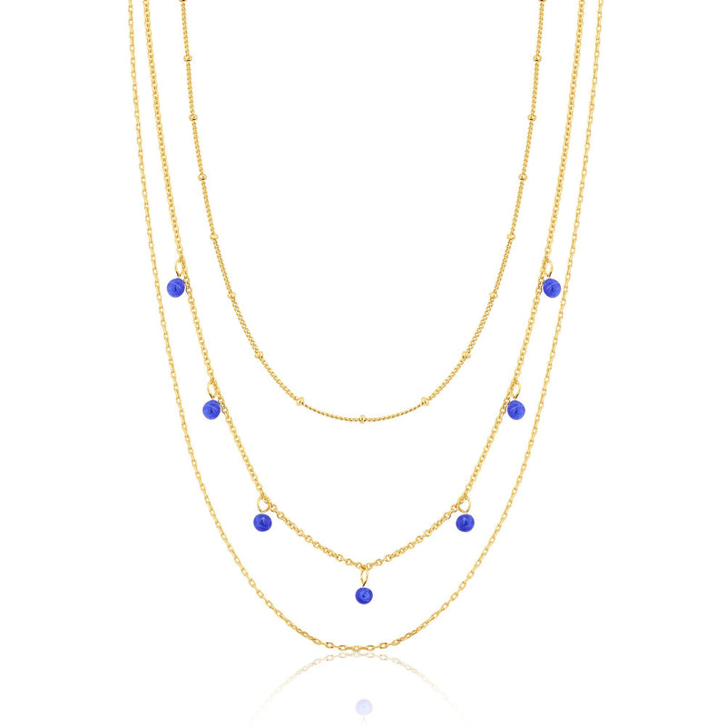 SPRY | 3-Chain Multi-Length Necklace with Murano Glass Dangles Perri Foia 