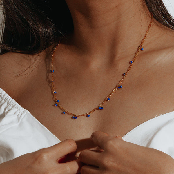 AZUL | Link Chain Murano Glass Necklace Perri Foia 