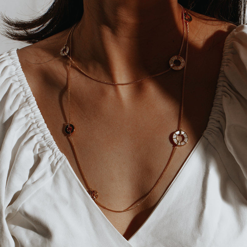 NIRVANA | Shell Stone Sleek Necklace Perri Foia 