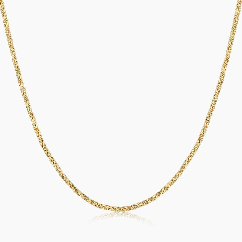 PERSEPHONE | Fancy Wheat Link Chain Perri Foia 14k Gold Plated 