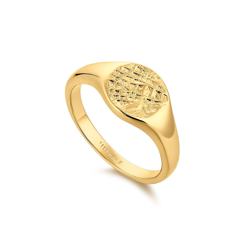 BRIO | Dainty Ring with Round Textured Surface Perri Foia #6 