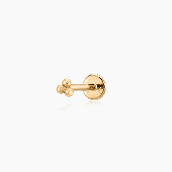 PEPPER| Trio Dots Single Piercing Earring Perri Foia 14K Solid Gold 