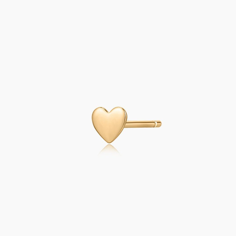 MELROSE | Single Heart Stud Earring Perri Foia 14K Solid Gold 