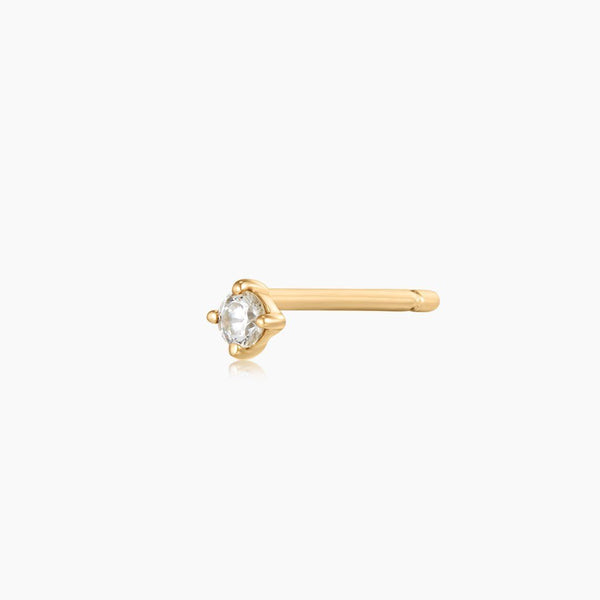 AVALON | Single Diamond Classic Stud Earring Perri Foia 14K Solid Gold 
