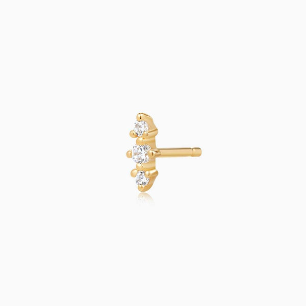 ALDYA| Diamond 3-Stone Stud Perri Foia 14K Solid Gold 