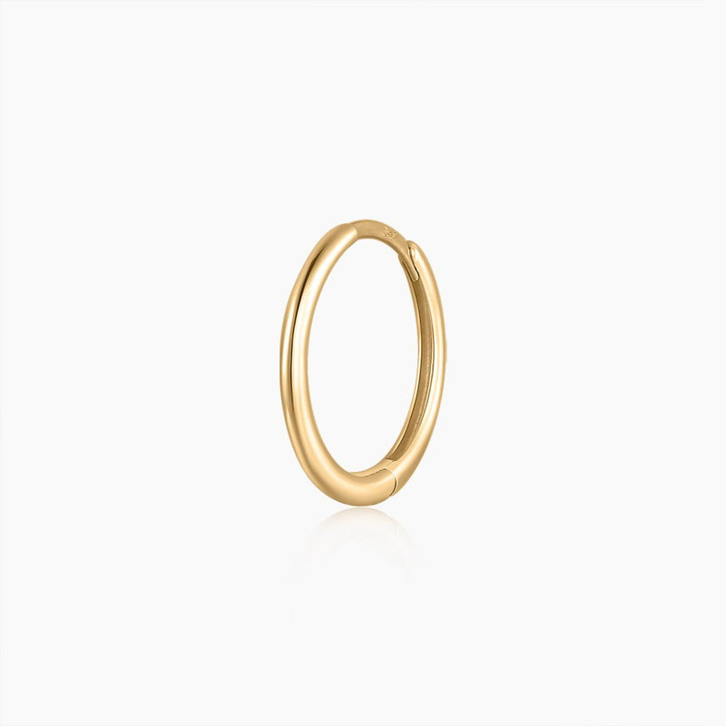 ARIA | 13mm Huggie Hoop Earring Perri Foia 14K Solid Gold 