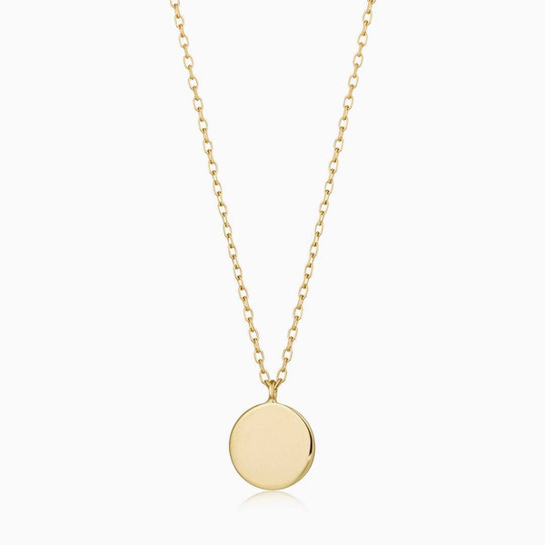 CALLAIA | Drop Disc Pendant Necklace Perri Foia 14K Solid Gold 