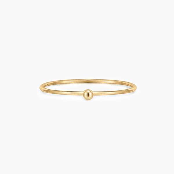 ENDELLION | Ball-Bead Solitaire Stacking Ring Perri Foia 14K Solid Gold #6 