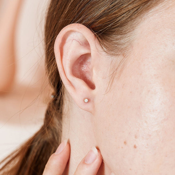 SIERRA | Bezel Diamond Single Stud Earring Perri Foia 