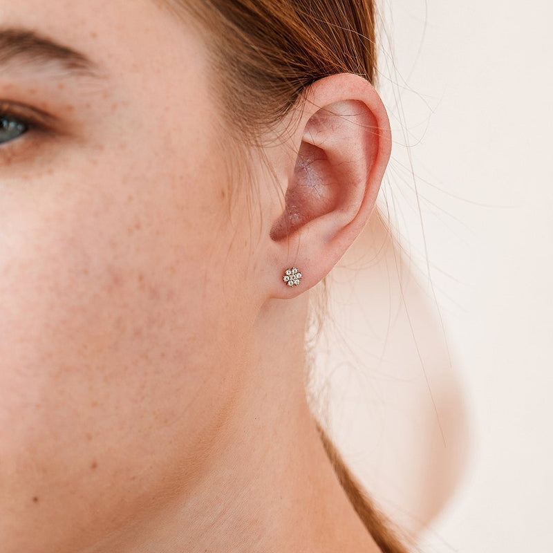 IDELL | Single Snowflake Topaz Cluster Piercing Earring Perri Foia 